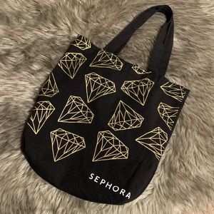 Sephora Black Shopping Tote Bag Canvas Reusable